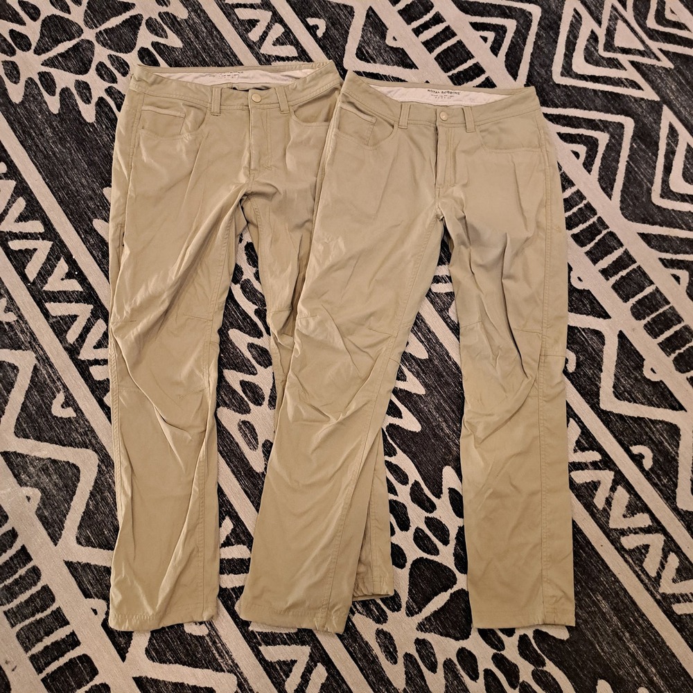 Royal Robbins Active Fit Khaki Hiking Pants Mens 30x30 Tan Lot of 2